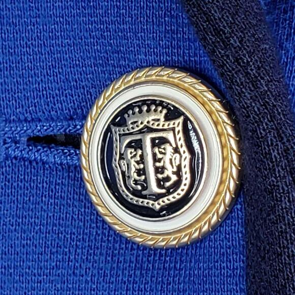 Talbots Blazer Jacket Womens Size 10 Stretch Knit Button Blue Lined Aberdeen - Picture 6 of 9